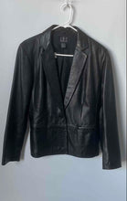 Load image into Gallery viewer, I.N.C International Concepts Womens Black Leather One-Button Blazer Jacket Sz 8