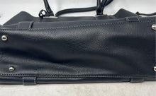 Load image into Gallery viewer, London Fog Womens Black Bottom Studs Inner Pockets Double Handle Shoulder Bag