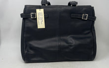 Load image into Gallery viewer, Franklin Covey Womens Black Leather Double Handle Tote Bag & Coin Wallet w/ Tags