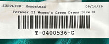 Load image into Gallery viewer, Forever 21 Womens Green Sleeveless Round Neck Cutout A-Line Dress Size M