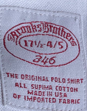 Load image into Gallery viewer, Brooks Brothers 346 Mens White Cotton Long Sleeve Dress Shirt Size 17 1/2