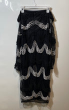 Load image into Gallery viewer, Asos Womens Black White Formal Back Zip Long Sleeve Beaded Sheath Dress Size 12