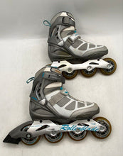 Load image into Gallery viewer, Rollerblade Womens Silver And Blue Adjustable Inline Skates Size 7
