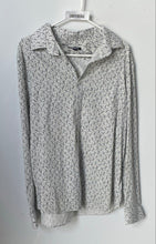Load image into Gallery viewer, Express Mens White Black Printed Long Sleeve Collared Button-Up Shirt Size L