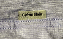 Load image into Gallery viewer, Calvin Klein Mens Purple Cotton Short Sleeve Collared Button-Up Shirt Size M