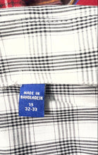 Load image into Gallery viewer, Kenneth Cole Reaction Mens White Plaid Long Sleeve Dress Shirt Size 15 32/33