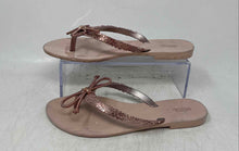 Load image into Gallery viewer, Melissa Womens Harmonic Pink Glitters Slip-On Open Toe Flip-Flop Sandals Size 7
