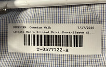 Load image into Gallery viewer, Lacoste Mens Blue Printed Collared Short Sleeve Dress Shirt Size 42