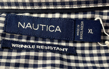 Load image into Gallery viewer, Nautica Mens Navy Blue Long Sleeve Wrinkle Resistant Button-Up Shirt XL W/Tags