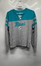 Load image into Gallery viewer, NFL Team Apparel Womens Blue Gray Miami Dolphins Football Pullover T-Shirt Sz S