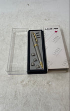 Load image into Gallery viewer, Executive Metallic Gray Gold Trim Laser Pointer Pen Box Presentation Untested