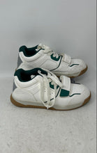 Load image into Gallery viewer, Zara Womens White Green Leather Lace-Up Low Top Round Toe Sneaker Shoes Size 37