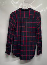 Load image into Gallery viewer, Loft Womens Blue Red Plaid Long Sleeve Button-Up Shirt Size XXSP With Tag