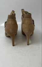 Load image into Gallery viewer, Marc Fisher Womens Shimmee Beige Suede Peep Toe Ankle Booties Size 8.5M