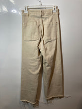 Load image into Gallery viewer, Zara Womens The Marine Beige Denim Raw Hem Straight Jeans Pants Size 4