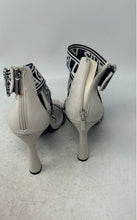 Load image into Gallery viewer, Karl Lagerfeld Womens Careliz White Black Stiletto Buckle Strappy Sandals Sz 10M