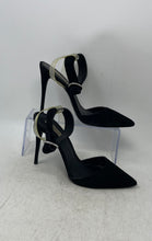Load image into Gallery viewer, Steve Madden Womens Diva Clear Black Leather Pointed Toe Ankle Strap Heels Sz 9M