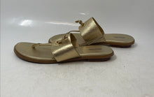 Load image into Gallery viewer, Michael Kors Womens Golden Tone Leather Flat Thong Sandals Size 10