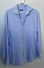 Load image into Gallery viewer, Michael Kors Mens Blue White Cotton Long Sleeve Dress Shirt Size Medium
