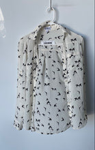Load image into Gallery viewer, Express Womens Portofino White Black Flying Bird Print Button-Up Shirt Size XS
