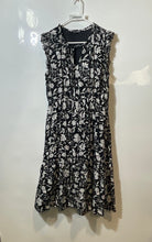 Load image into Gallery viewer, Steve Madden Womens Black White Floral Keyhole Neck A-Line Dress Size XL