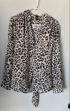 Load image into Gallery viewer, Express Portofino Womens Beige Black Leopard Print Button Front Blouse Top Sz XL