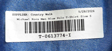 Load image into Gallery viewer, Michael Kors Mens Blue Collared Short Sleeve Golf Polo T-Shirt Size Small