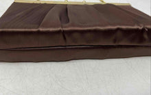 Load image into Gallery viewer, Jessica McClintock Womens Brown Satin Pleated Crossbody Chain Strap Clutch Purse