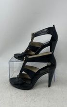 Load image into Gallery viewer, Michael Kors Womens Berkley Black Leather Open Toe T-Strap Heels Size 7M