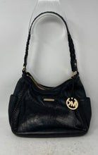 Load image into Gallery viewer, Michael Kors Womens Black Leather Charm Inner Pocket Medium Shoulder Bag