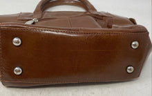 Load image into Gallery viewer, Ashwood Womens Brown Leather Double Handles Inner Pockets Bottom Studs Tote Bag