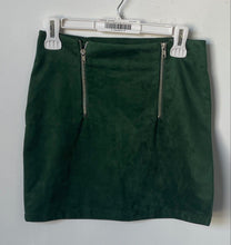 Load image into Gallery viewer, Forever 21 Womens Green Flat Front Regular Fit Double Zipper Mini Skirt Size S