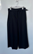 Load image into Gallery viewer, Ann Taylor Womens Black Stretch Wide Leg Pockets Belted Cropped Pants Size 4