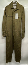 Load image into Gallery viewer, Zara Womens Dark Green Cotton Button-Front One-Piece Jumpsuit Size L With Tag