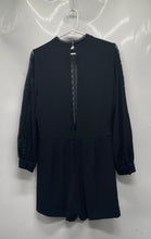 Load image into Gallery viewer, Zara Womens Black Long Sleeve Mock Neck Open Back Short One-Piece Romper Size M
