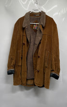 Load image into Gallery viewer, H.I.S. Sportswear Mens Brown Corduroy Faux Fur Double-Breasted Peacoat No Size