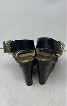 Load image into Gallery viewer, Michael Kors Womens Carla Black Leather Open-Toe Wedge Platform Sandals Size 7M