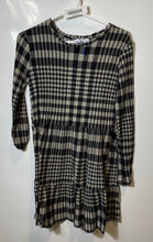 Load image into Gallery viewer, Zara Womens Beige Black Plaid Print Long Sleeve Round Neck Mini Dress Size M