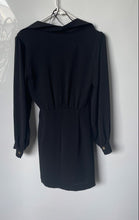 Load image into Gallery viewer, Zara Womens Black Long Balloon Sleeve Surplice V-Neck Mini Dress Size Small
