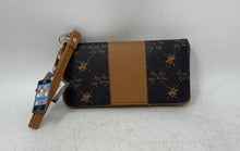Load image into Gallery viewer, Beverly Hills Polo Club Womens Beige Brown Signature Zip-Around Wallet With Tags
