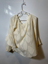 Load image into Gallery viewer, Michael Kors Womens Beige Leaf Print Off-The-Shoulder Blouse Top Size M