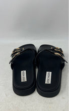 Load image into Gallery viewer, Steve Madden Womens Hanni Black Leather Double Strap Slide Sandals Size 8M