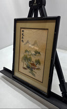 Load image into Gallery viewer, Vtg Asian Silk Embroidery Mountains And River Lands Scene Framed Art Print