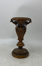 Load image into Gallery viewer, Antique Brown Wood Metal Baroque Style Scrollwork Victorian Candlestick Holder