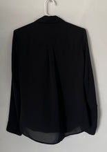 Load image into Gallery viewer, Express Womens Black Long Sleeve Collared Casual Button-Up Shirt Size S