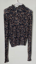 Load image into Gallery viewer, Zara Womens Multicolor Printed Mock Neck Long Sleeve Blouse Top Size L