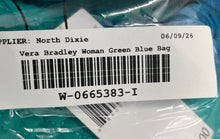 Load image into Gallery viewer, Vera Bradley Womens Green Blue Inner Pocket Adjustable Strap Shoulder Bag W/ Tag