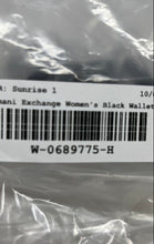 Load image into Gallery viewer, Armani Exchange Womens Black Leather Two Buckle Flap Pocket Snap Bifold Wallet