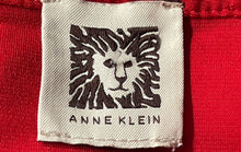 Load image into Gallery viewer, Anne Klein Womens Red Black 3/4 Sleeve Henley Neck Blouse Top Size Medium