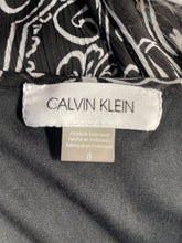 Load image into Gallery viewer, Calvin Klein Womens Black White Printed Short Sleeve Ruffle Maxi Dress Size 8
